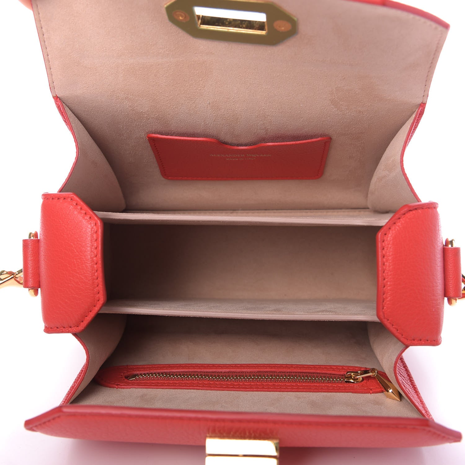 Alexander McQueen Fine Grain Goatskin Box Shoulder Bag 19 Red 5 of 9