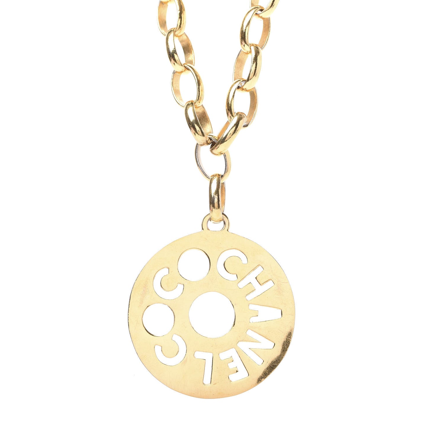 Oversized Coco Pendant Necklace Gold