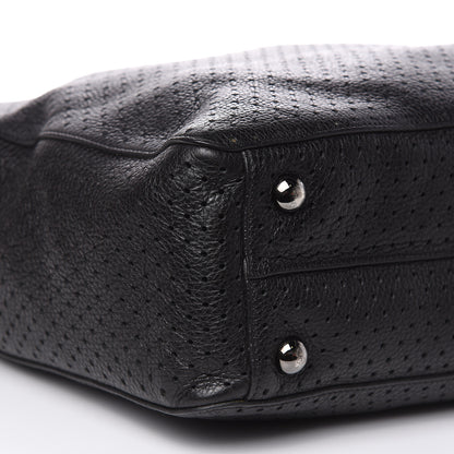 Valentino Garavani Calfskin Perforated Rockstud Large Travel Briefcase Black 8 of 20
