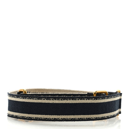 Christian Dior Canvas Embroidered Shoulder Strap Blue 2 of 4