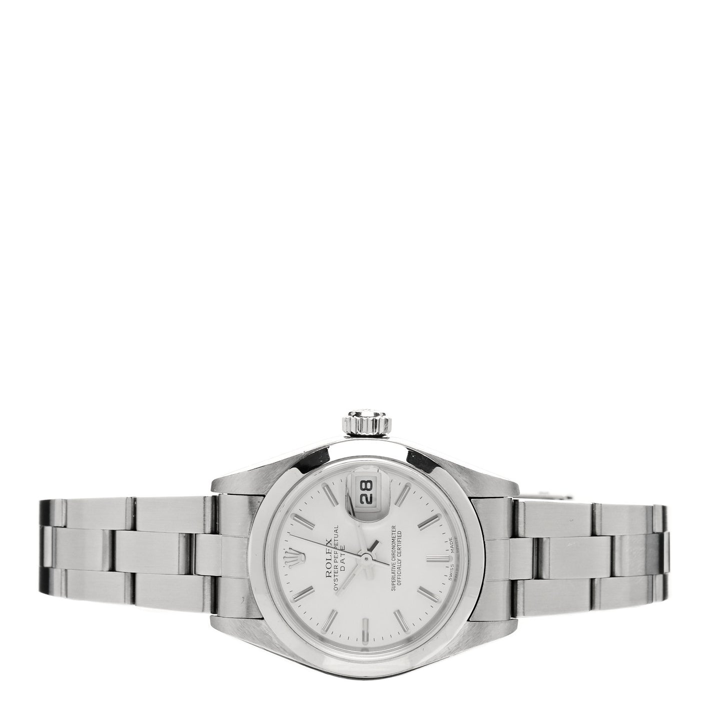 Stainless Steel 26mm Oyster Perpetual Date Watch Silver 79160