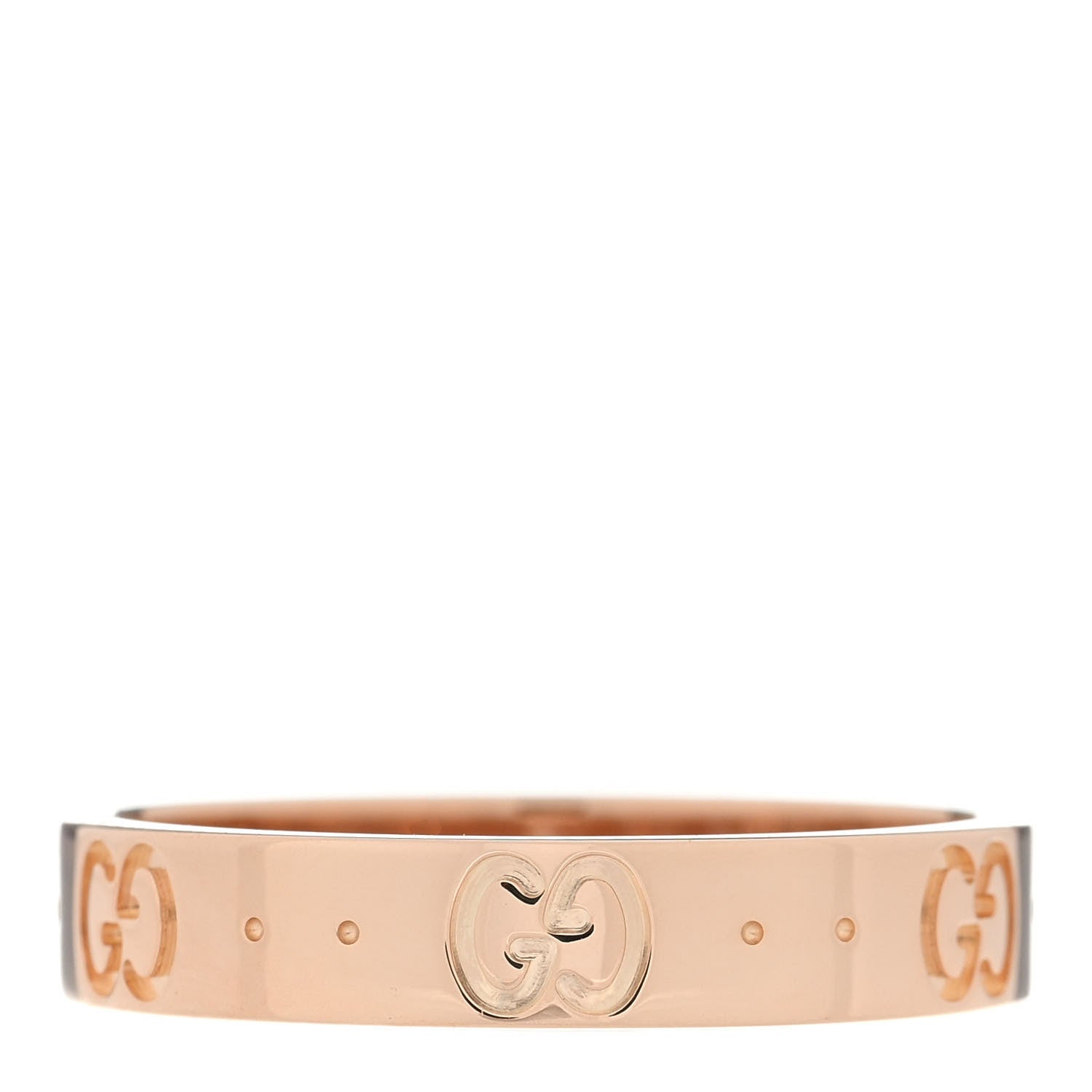 Gucci 18K Yellow Gold 4mm Icon Thin Band Ring 58 8.25 1 of 4