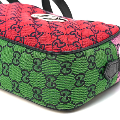 Gucci Monogram Multicolor Matelasse Diagonal Small GG Marmont Chain Shoulder Bag Red Blue Yellow Green Pink 11 of 11