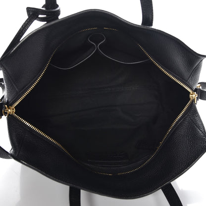 Alexander McQueen Pebbled Calfskin Small Skull Padlock Zip Around Tote Black 6 of 8