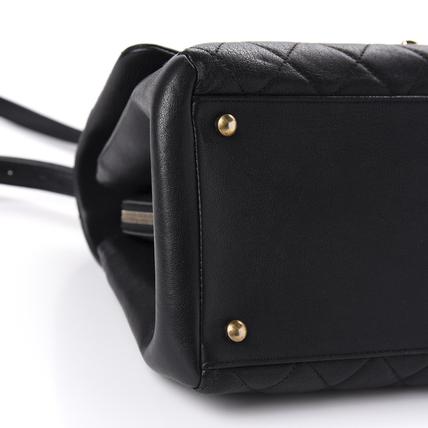 Chanel Shiny Sheepskin Quilted Large Trapezio Flap Black 6 of 13