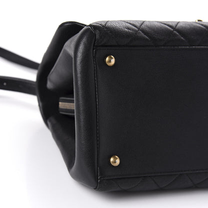 Chanel Shiny Sheepskin Quilted Large Trapezio Flap Black 6 of 13