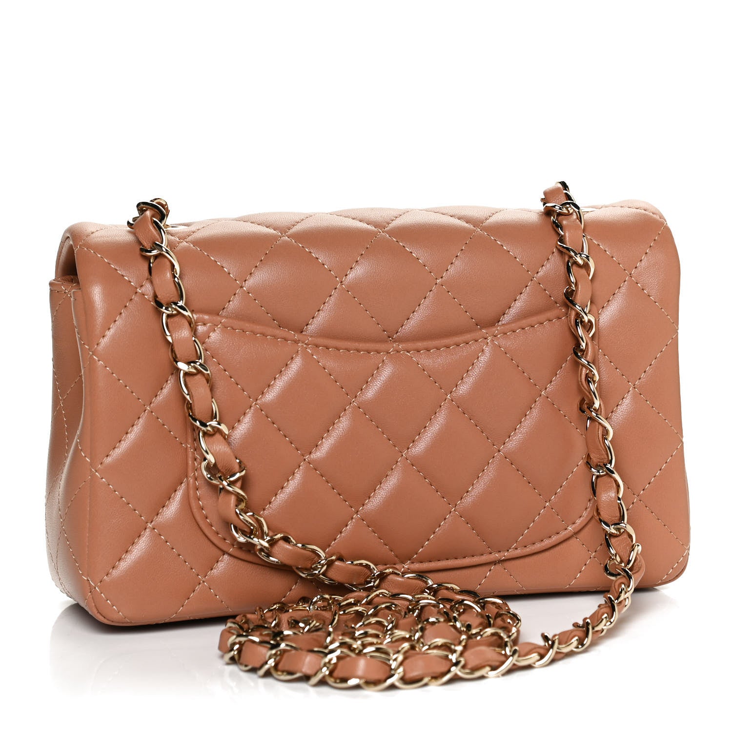 Chanel Lambskin Quilted Mini Rectangular Flap Brown 2 of 10