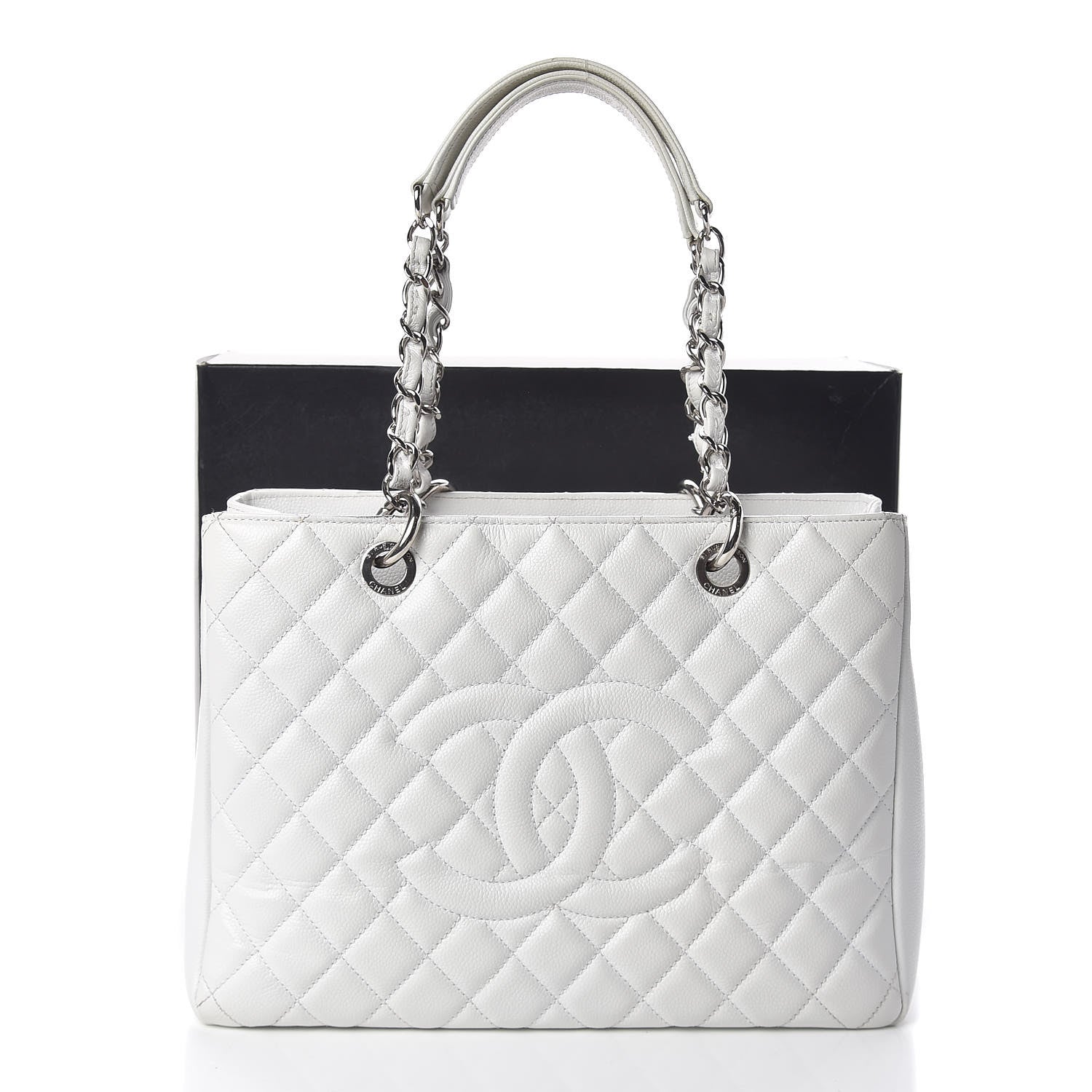 Chanel Caviar Quilted Grand Shopping Tote GST White 17 of 17