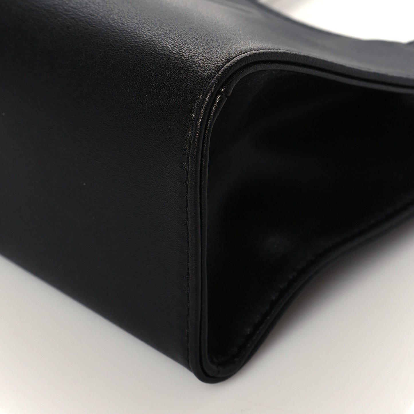 Vegan Leather Small Shopping Bag Black