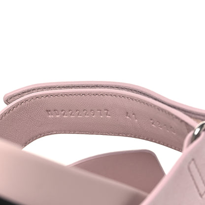 Hermes Suede Goatskin Womens Chypre Sandals 41 Rose Porcelaine 8 of 9
