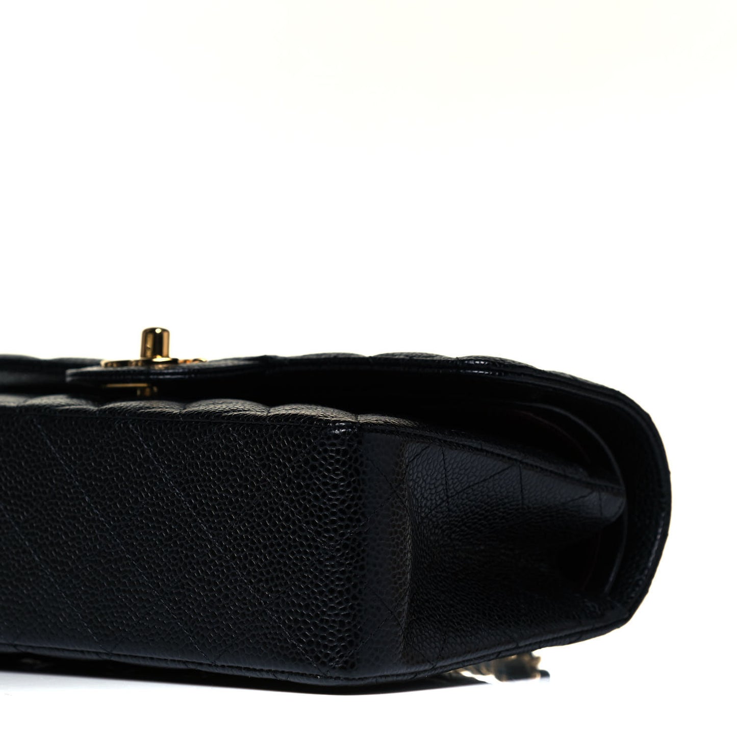 Caviar Quilted Small Double Flap Black