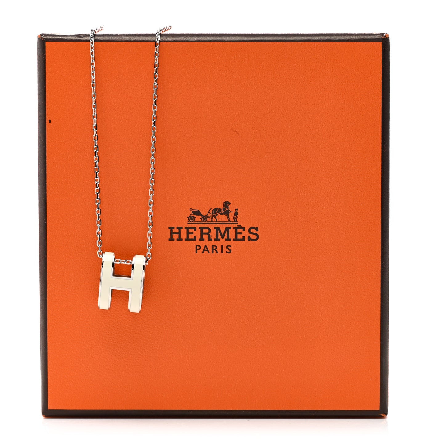 Palladium Pop H Pendant Necklace White