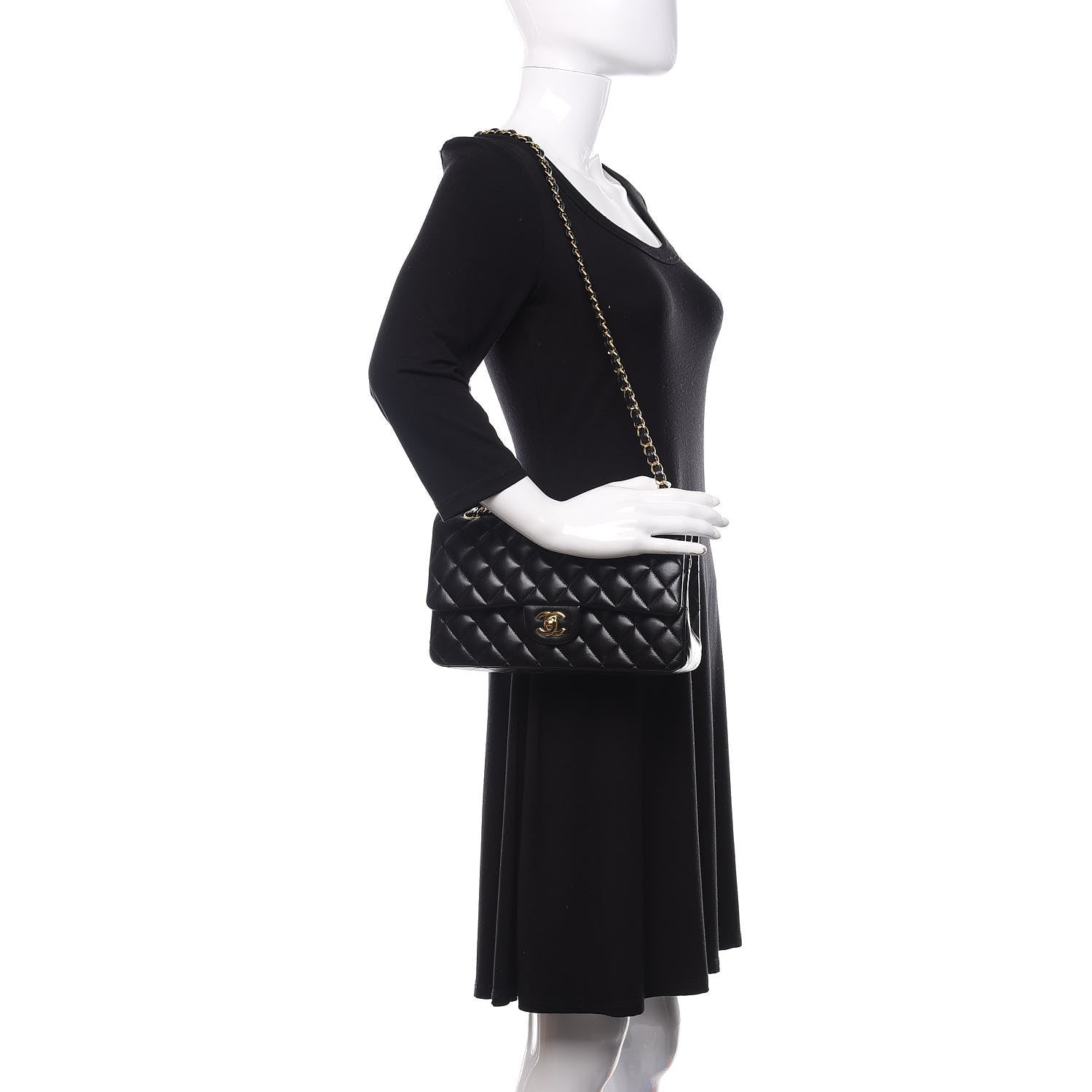 Chanel Lambskin Quilted Medium Double Flap Black 3 of 11