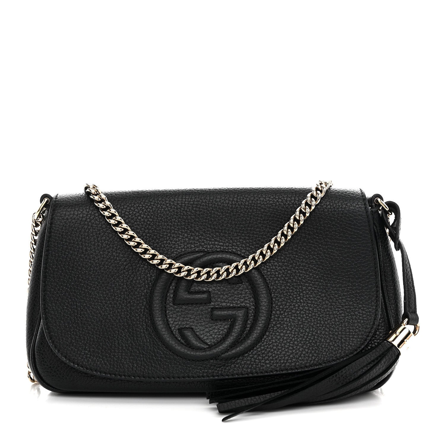 Gucci Pebbled Calfskin Medium Soho Flap Crossbody Black 1 of 12