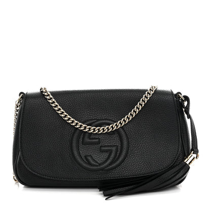 Gucci Pebbled Calfskin Medium Soho Flap Crossbody Black 1 of 12