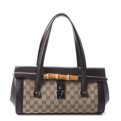 Gucci Monogram Bamboo Bullet Bag Dark Brown 1 of 9