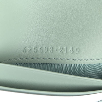 Gucci Calfskin Matelasse GG Marmont Mini Wallet On Chain Water Green 7 of 11