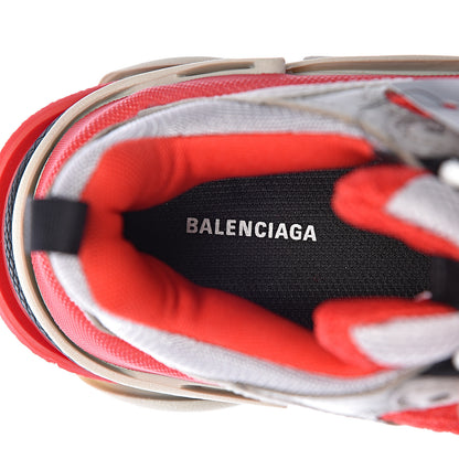 Balenciaga Fabric Mesh Womens Triple S Sneakers 34 Red Grey White 5 of 8