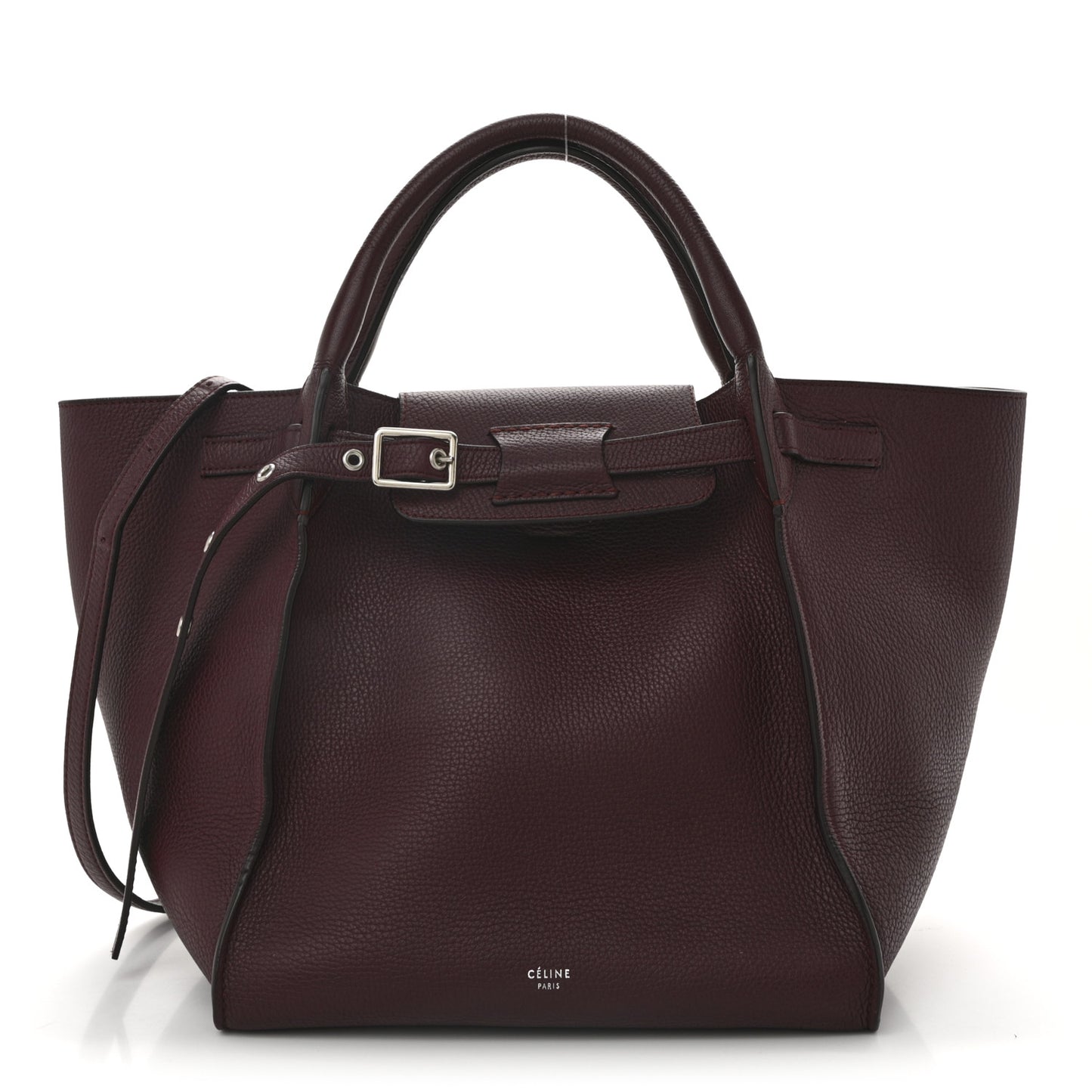 Supple Grained Calfskin Small Big Bag Wine