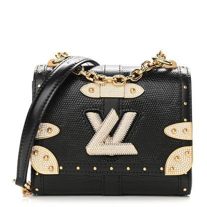 Louis Vuitton Lizard Mini Twist Shoulder Bag Black 3 of 11