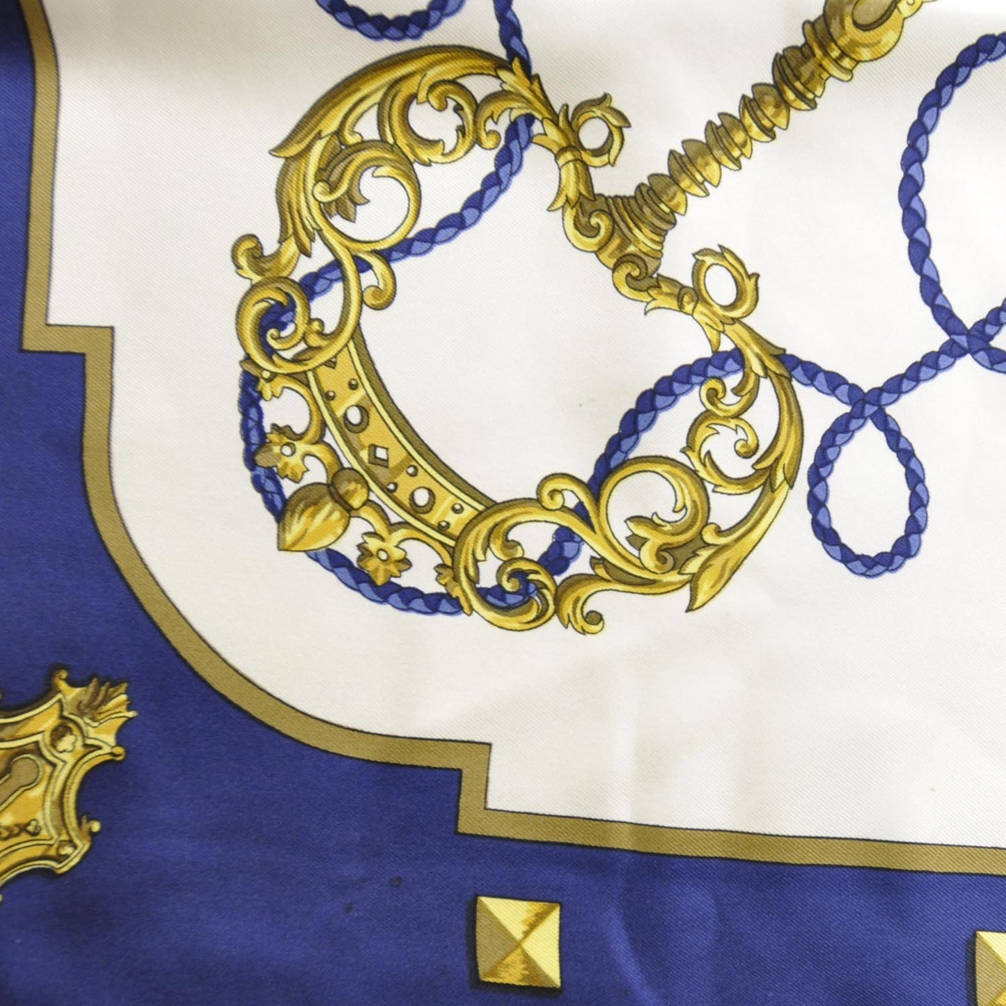 Silk Keys Les Cles Scarf 90 Bleu