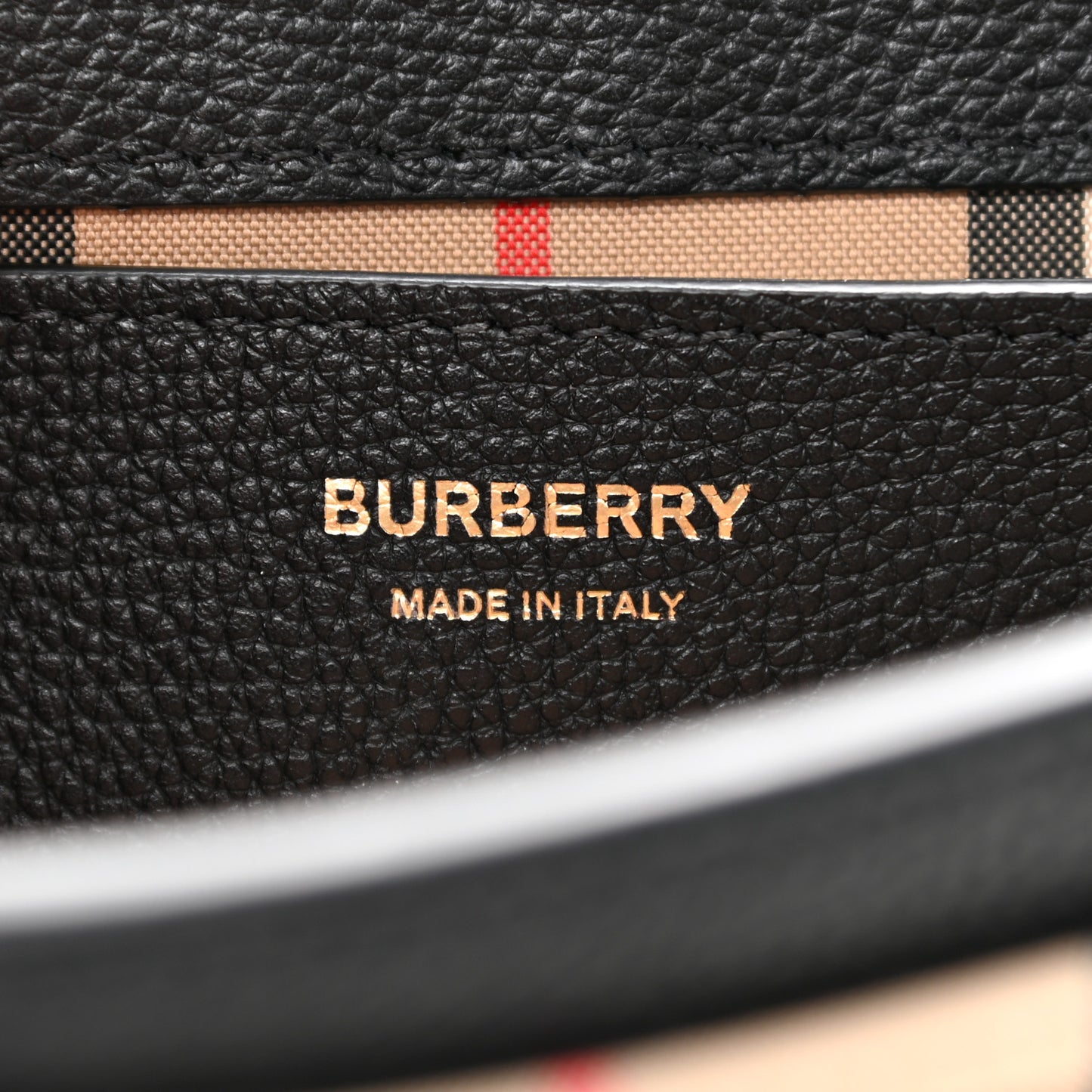 Grainy Calfskin Vintage Check Note Crossbody Bag Black