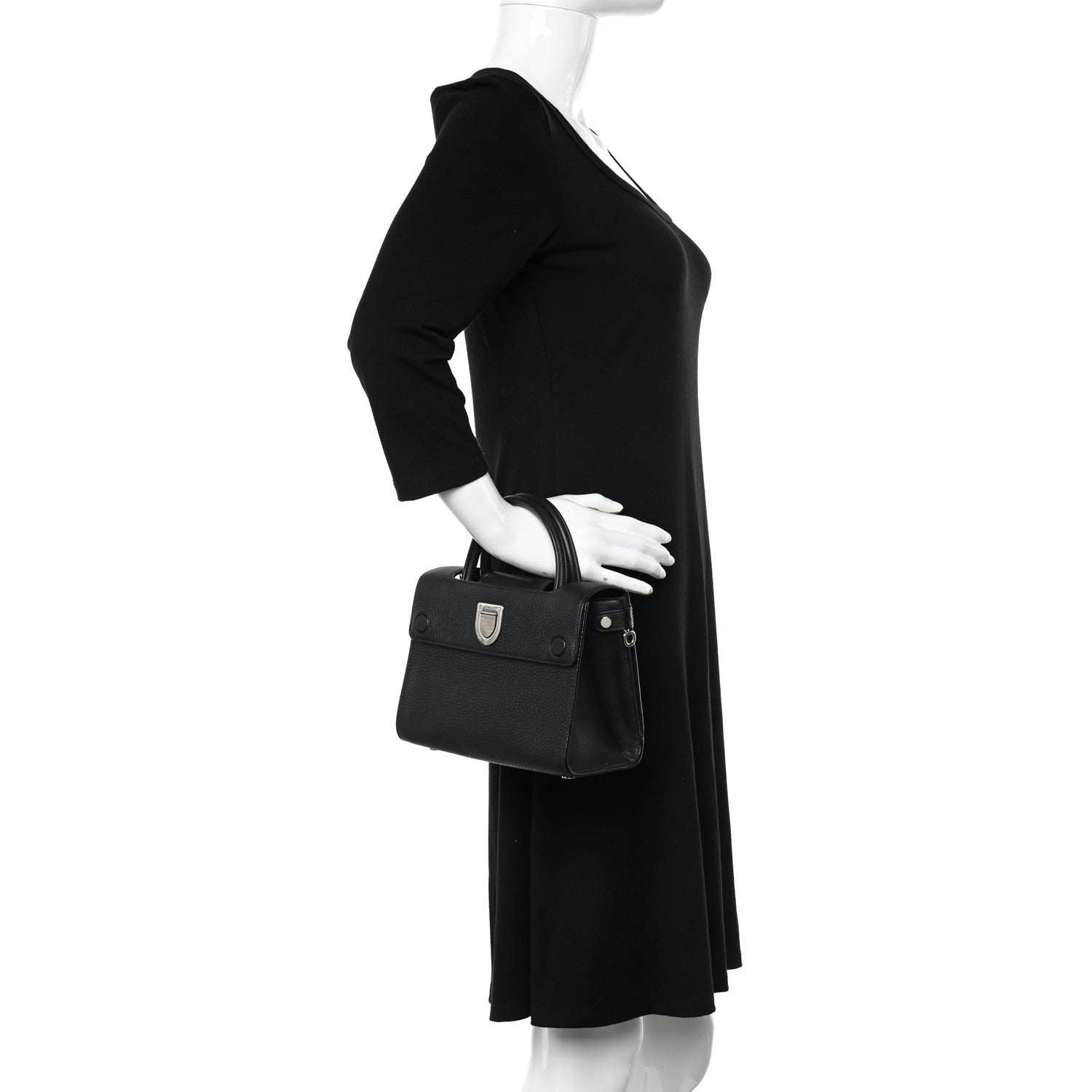 Christian Dior Grained Calfskin Diorever Flap Black 2 of 12