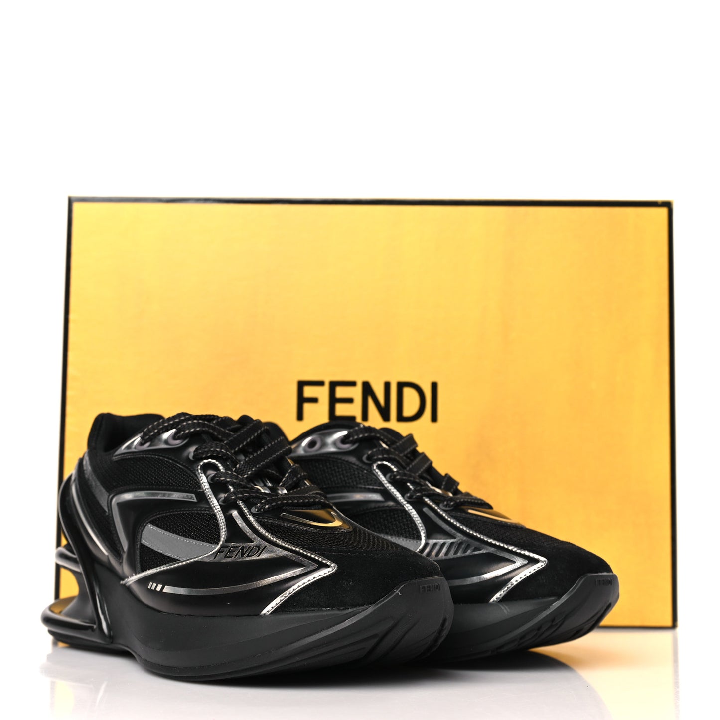 Tech Fabric Calfskin Womens First 1 Sneakers 36 Black