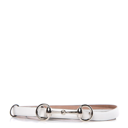 Gucci Calfskin Horsebit Skinny Belt 90 36 White 1 of 8