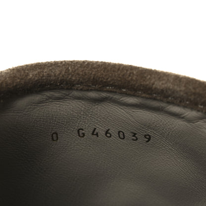 Chanel Suede Calfskin Cotton Quilted CC Chain Combat Boots 39 Light Grey Brown Khaki 10 of 12
