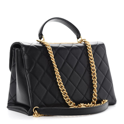Chanel Lambskin Quilted Large Trendy Spirit Top Handle Bag Black 3 of 9