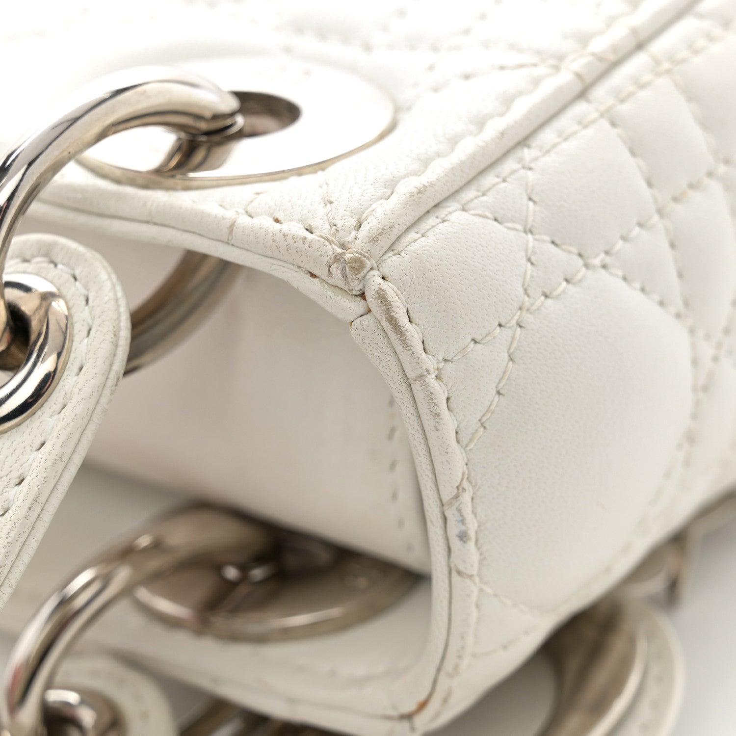 Christian Dior Lambskin Cannage Mini Lady Dior White 13 of 16