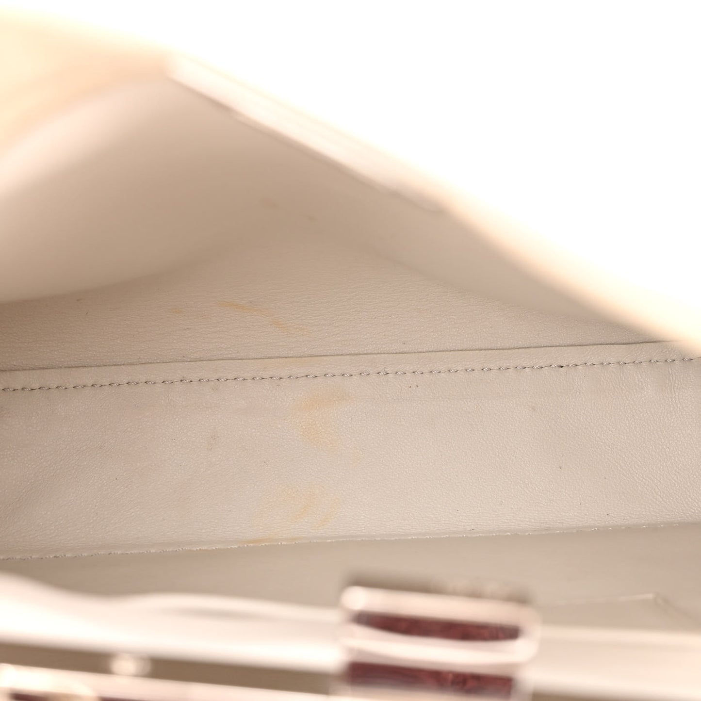 Nappa Lace Up Mini Peekaboo Iconic Satchel Bianco Carta