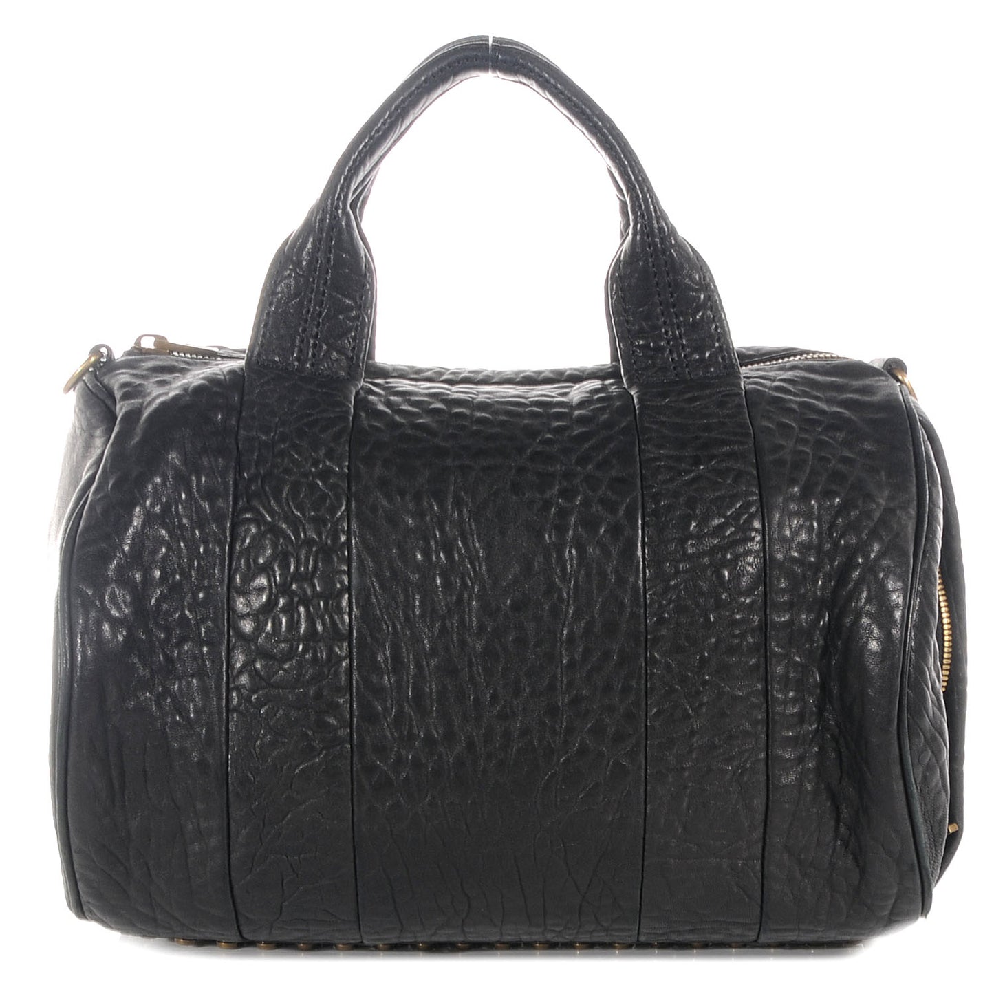 Pebbled Lambskin Rocco Black Antique Brass Hardware