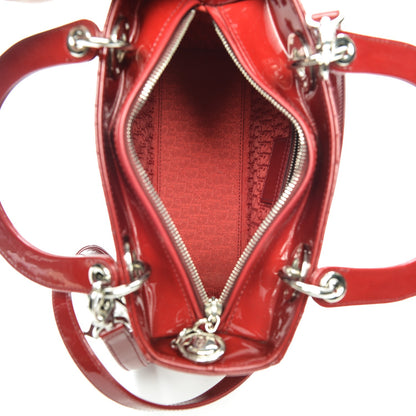 Christian Dior Patent Cannage Medium Lady Dior Red 5 of 6
