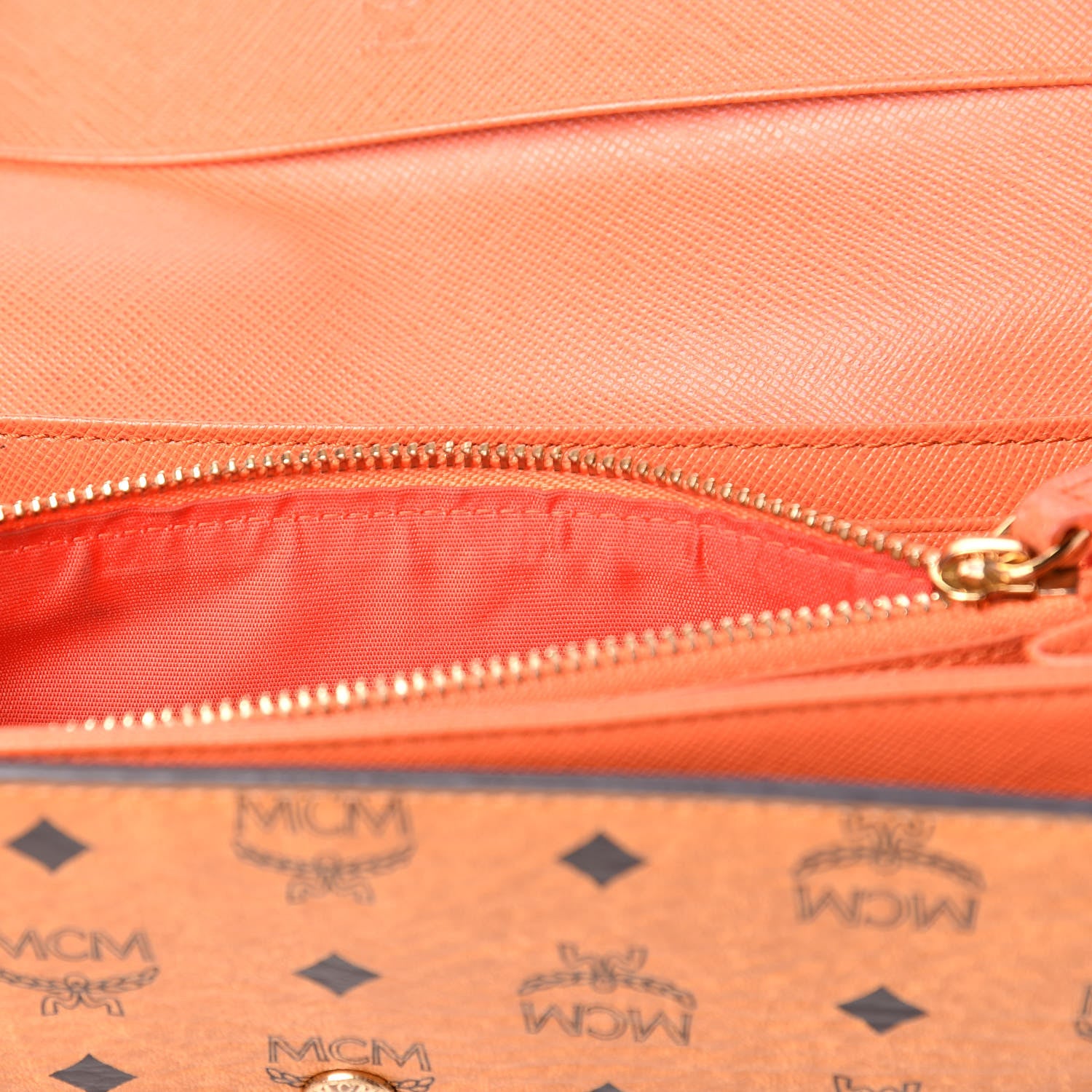 MCM Visetos Heritage Continental Flap Wallet Cognac 8 of 10