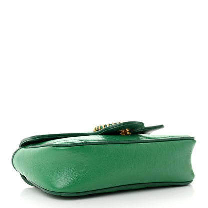 Gucci Azalea Calfskin Enamel Matelasse Diagonal Super Mini Torchon GG Marmont Shoulder Bag New Shamarock Emerald 3 of 11