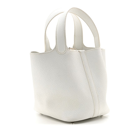 Hermes Taurillon Clemence Picotin Lock 18 PM White 3 of 10
