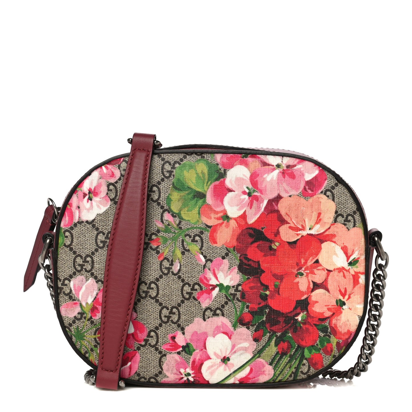 GG Supreme Monogram Blooms Mini Chain Shoulder Bag Beige Multicolor Dry Rose