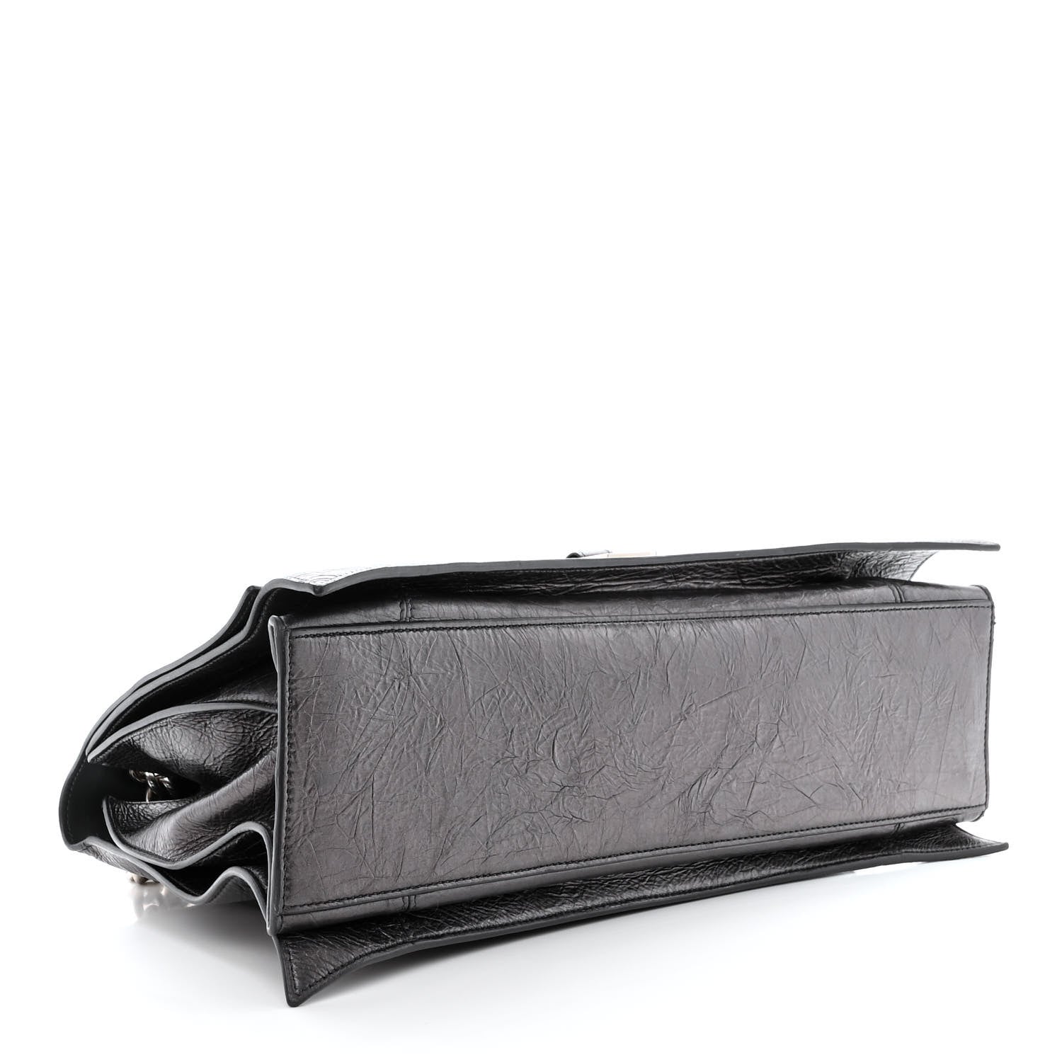 Balenciaga Metallic Crushed Calfskin Large Crush Chain Bag Steel Grey 4 of 14