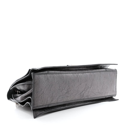 Balenciaga Metallic Crushed Calfskin Large Crush Chain Bag Steel Grey 4 of 14