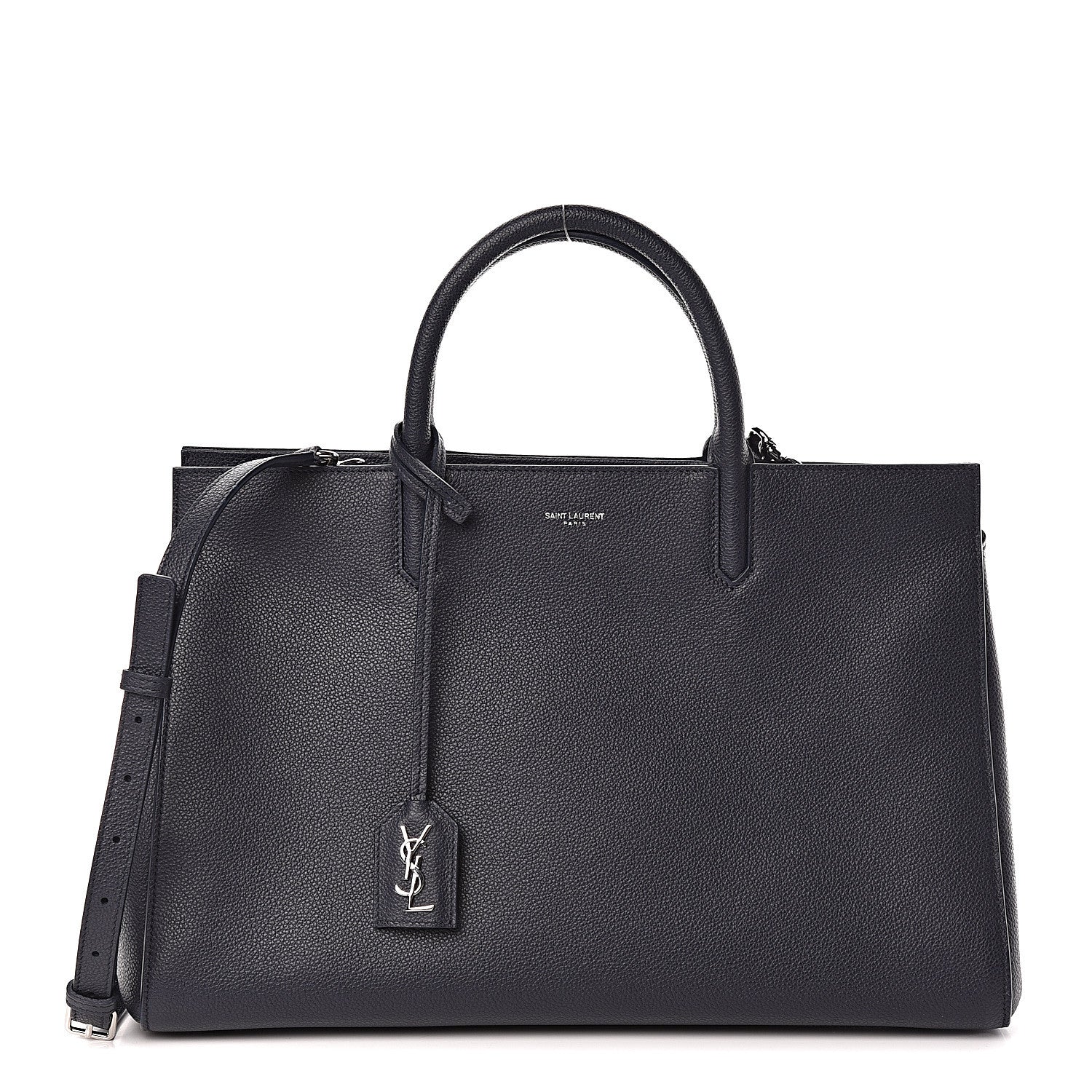 Saint Laurent Calfskin Medium Rive Gauche Cabas Navy Blue 1 of 9
