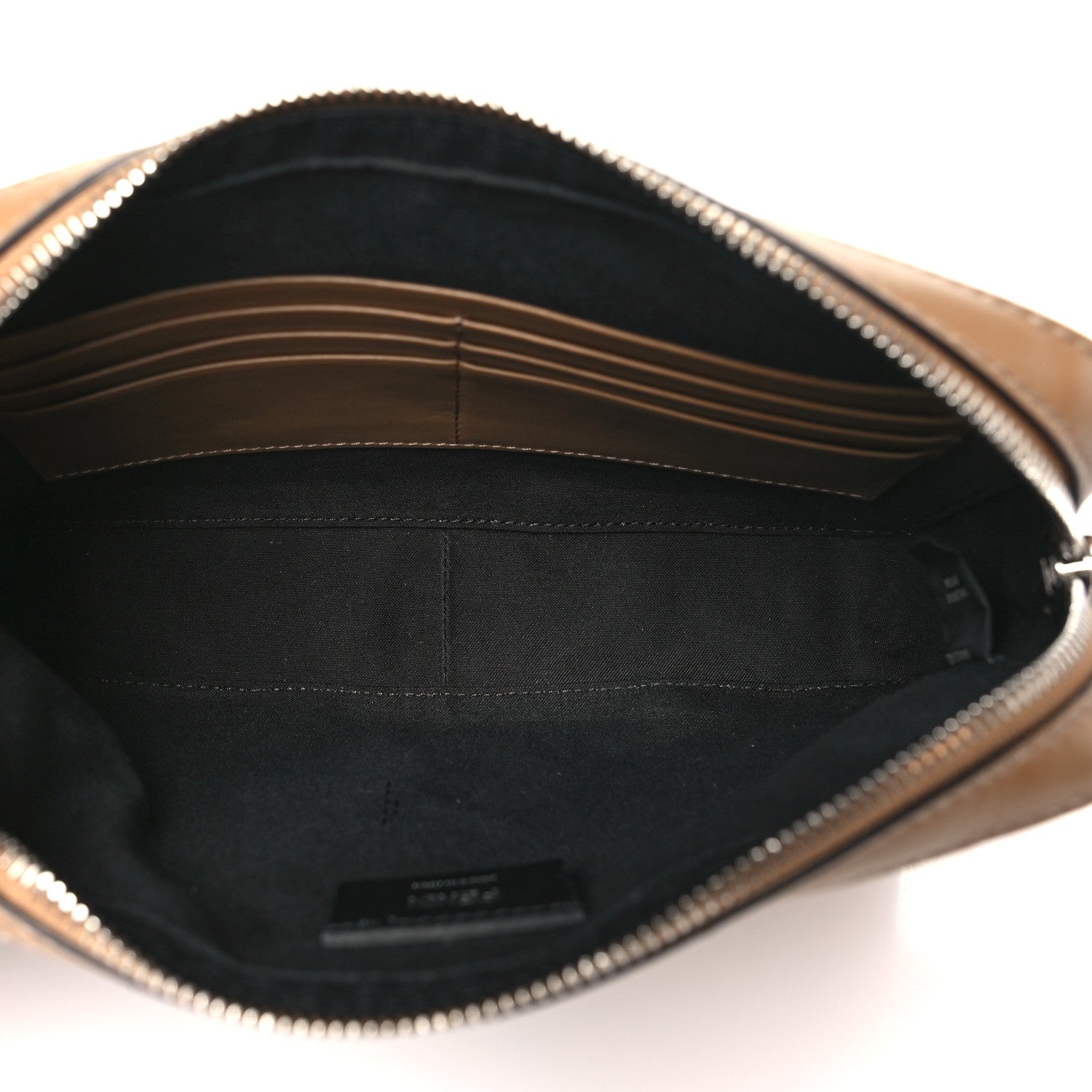 Fendi Glazed Fabric Vitello Cover FF 1974 Diagonal Bi-Color Medium Camera Case Tobacco Moro Sand Black 5 of 10