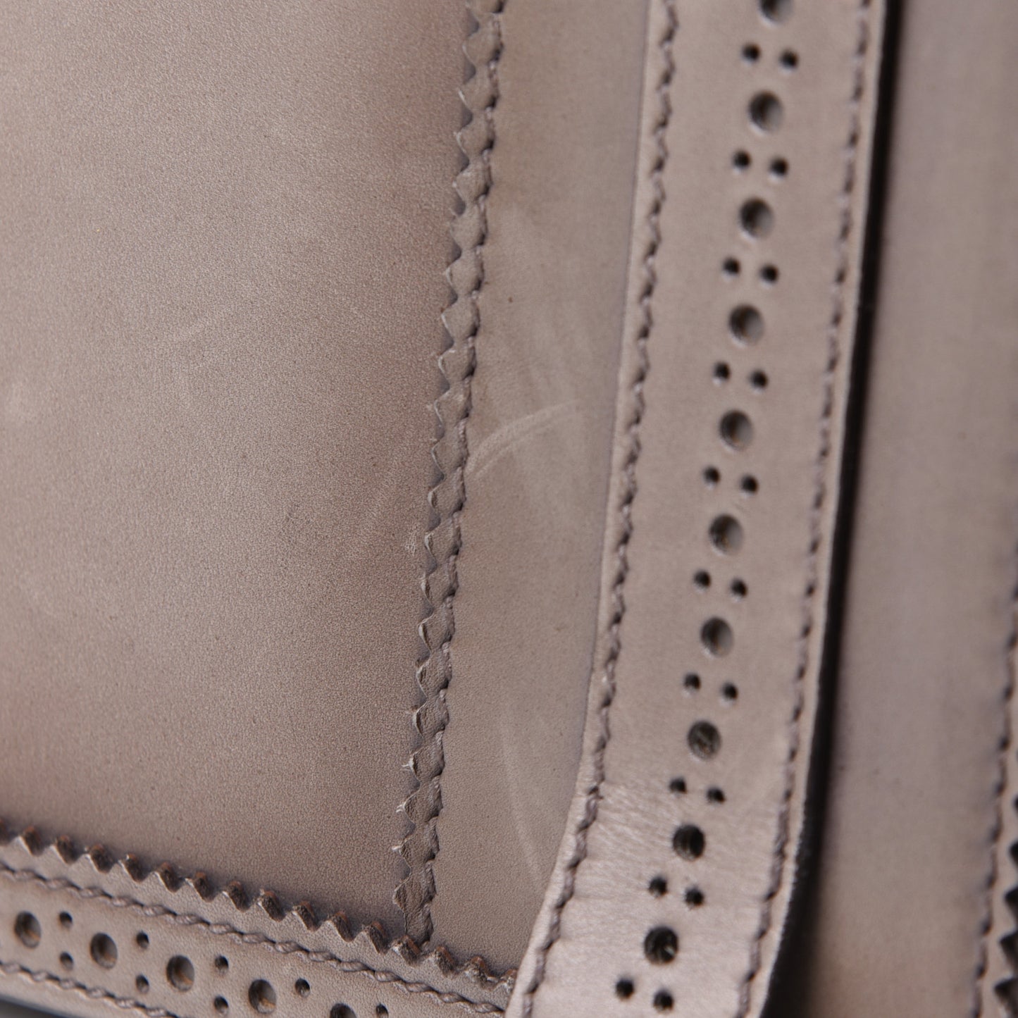 Calfskin Duilio Brogue Crossbody Bag Grey