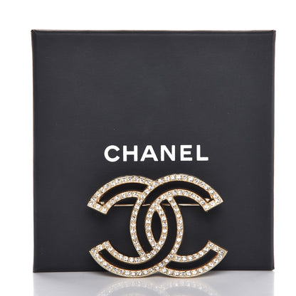Chanel Crystal CC Brooch Gold 5 of 5