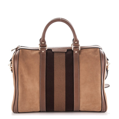 Gucci Nubuck Vintage Web Medium Boston Beige 1 of 7