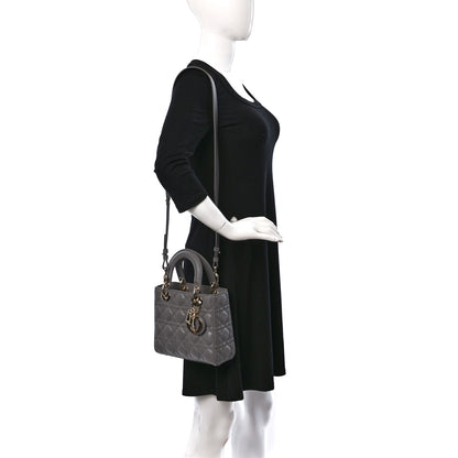 Christian Dior Lambskin Cannage Small My ABC Dior Lady Dior Grey 2 of 11