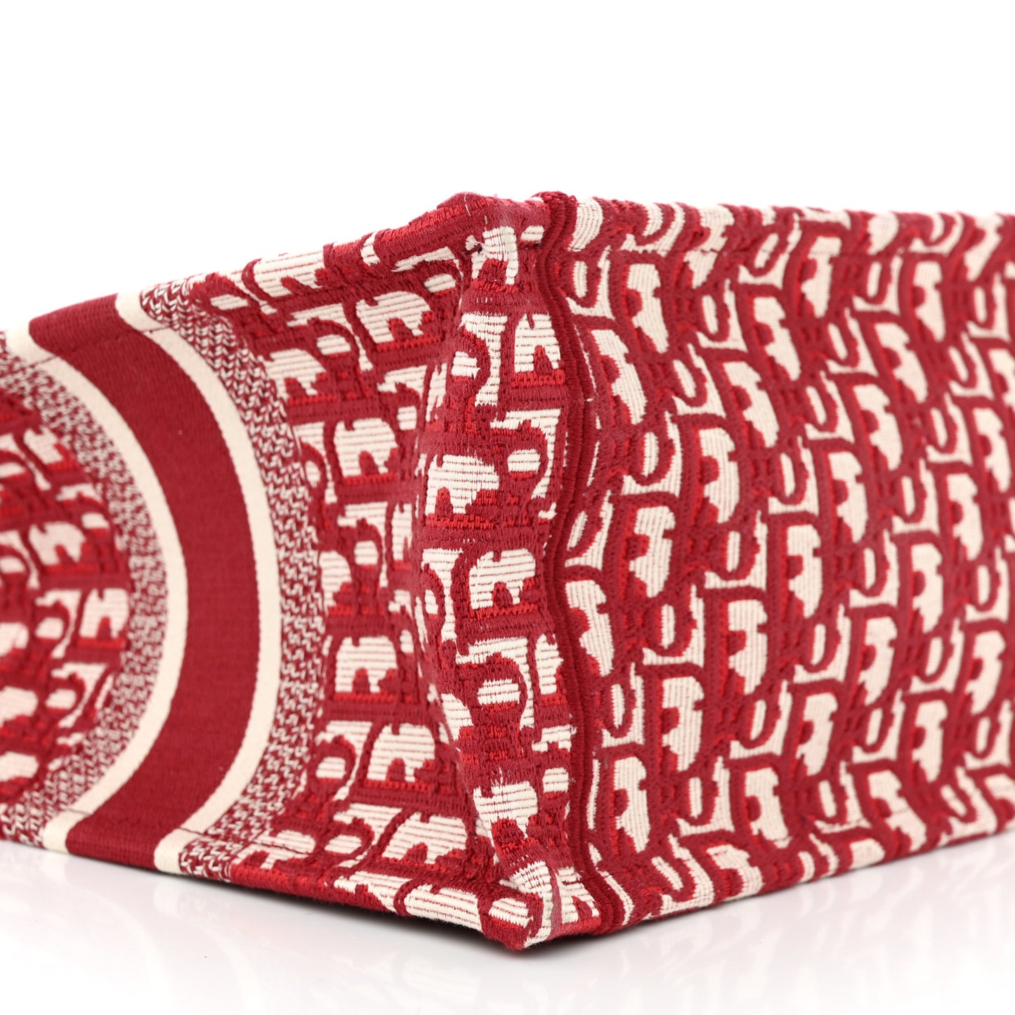 Oblique Small Book Tote Burgundy Multicolor
