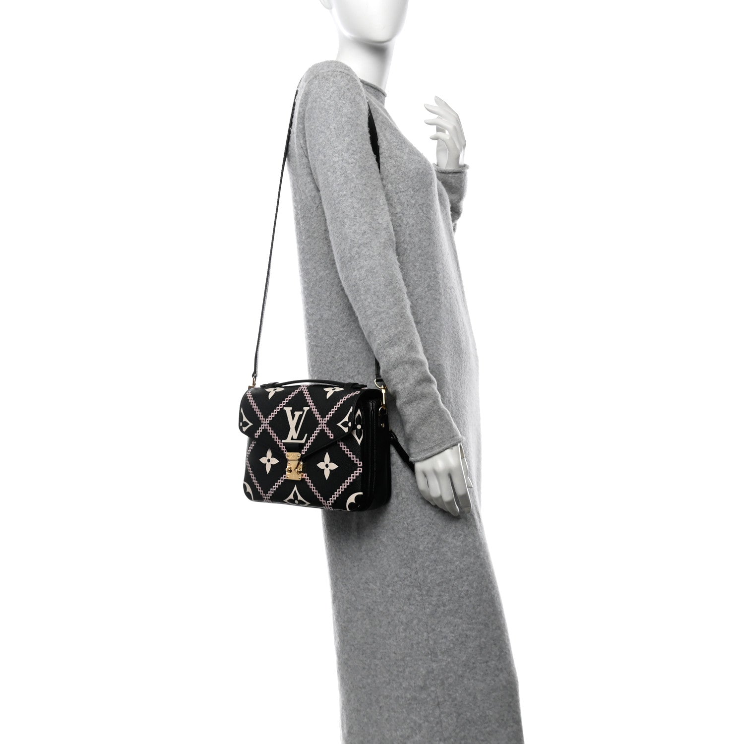 Louis Vuitton Empreinte Monogram Giant Broderies Pochette Metis Black 2 of 9