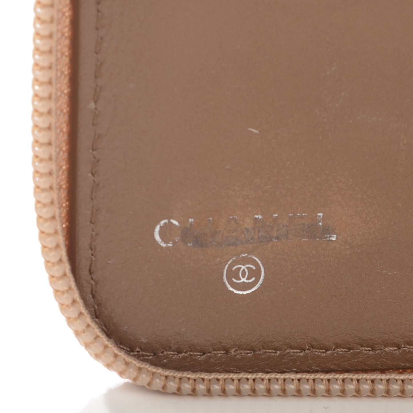 Caviar Timeless CC Large Zip Around Wallet Beige